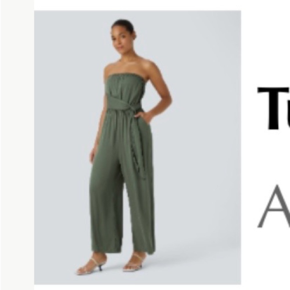 HALARA Olive Strapless Jumpsuit Great for Vacation!!